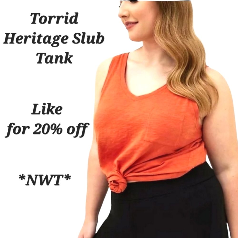 TORRID HERITAGE SLUB POCKET TANK | NWT | TORRID TANK | SLEEVELESS